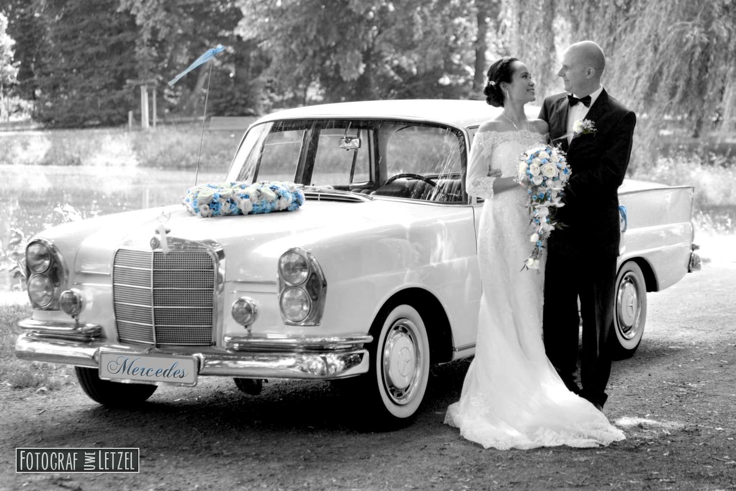 Mercedes Hochzeitsauto mieten (Hochzeitslimousine)