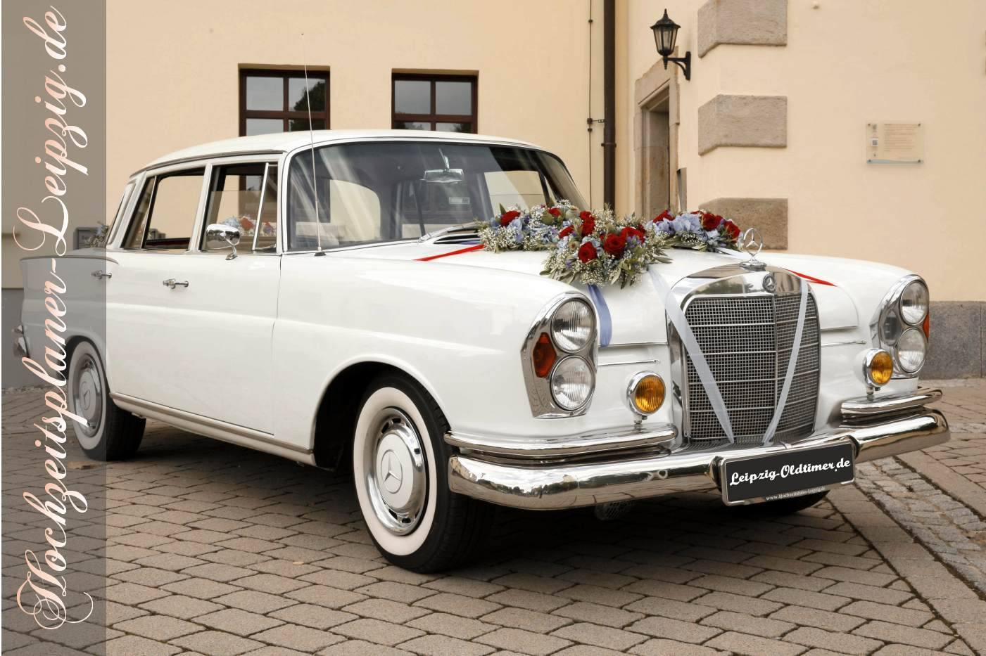 Hochzeitsfahrt zum Standesamt  Machern mit Mercedes Oldtimer Hochzeitsauto