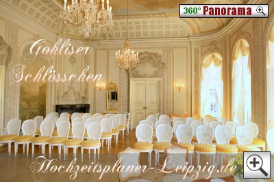 360 Panoramafoto vom Sptbarock Trauraum in der Leipziger Hochzeitslocation Gohliser Schlsschen