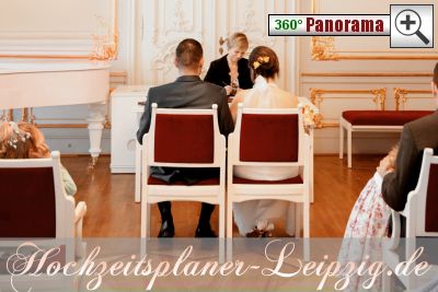 360 Panoramafoto vom Trauraum in der Markkleeberger Hochzeitslocation Weisses Haus